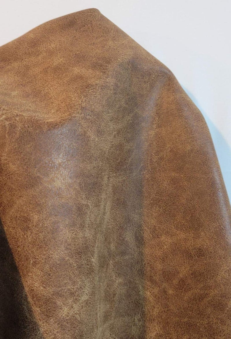 NAT LEATHERS Black Vintage Distressed Soft Faux Leather Fabric Upholstery Sheet PU Peta Approved Vegan by The Yard Synthetic Pleather 0.9 mm Nappa 1 Yard 36 x 54 inch Soft Smooth (Black Vintage, 1 Yard (36"x54") - Image 1