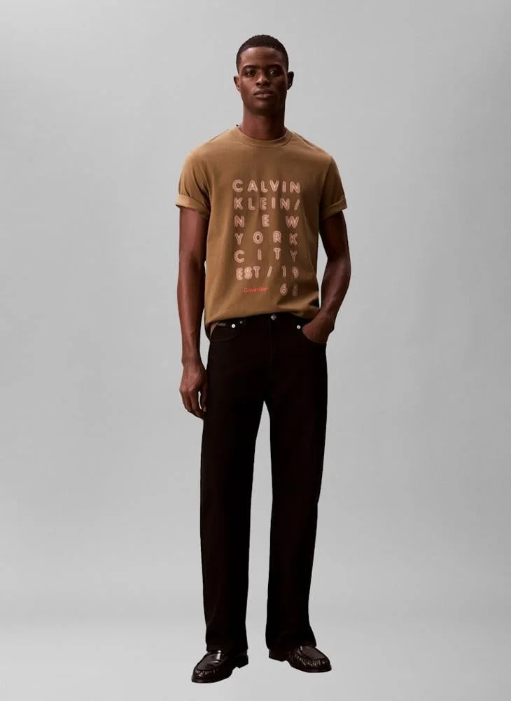Calvin Klein Jeans  Graphic Crew Neck T-shirt for Men | Best Price UAE