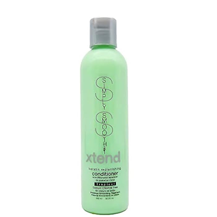 SIMPLY SMOOTH Keratin Replenishing Tropical Conditioner Keratin & Collagen Infused Daily Moisturizer For All Hair Types Restore Depleted Keratin To Provide Strength & Enhance Shine 8.5 Oz - Image 1
