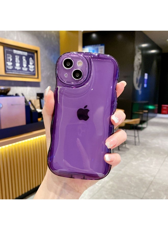 Wave Air Cushion Protective TPU Case Cover For iPhone 16 Pro Max, Purple