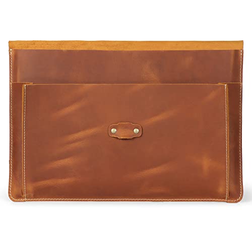 Londo Real Grain Leather MacBook Pro and MacBook Air Case, Front Pocket & Flap Closure - 14 Inch - 13 Inch (M4, M3, M2, M2, M1, Pro, Max) 13.3 Inch, iPad Pro 12.9 Inch - 2020 to 2024 Models - Image 3