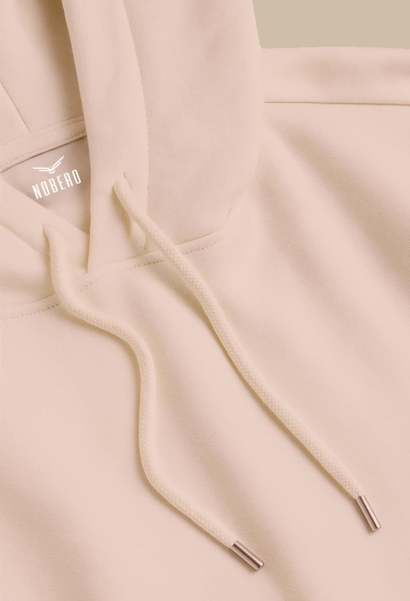 NOBERO Men's Fleece Neck Regular Fit Hooded Sweatshirt (1M-TWHO-R0004_Pink Clay_Large) - Image 4