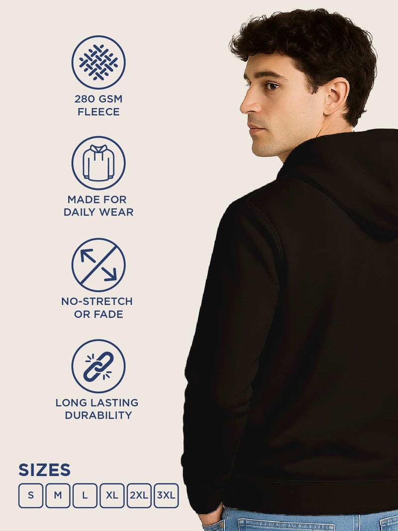 NOBERO Men's Fleece Neck Regular Fit Hooded Sweatshirt (1M-TWHO-R0004_Pink Clay_Large) - Image 5