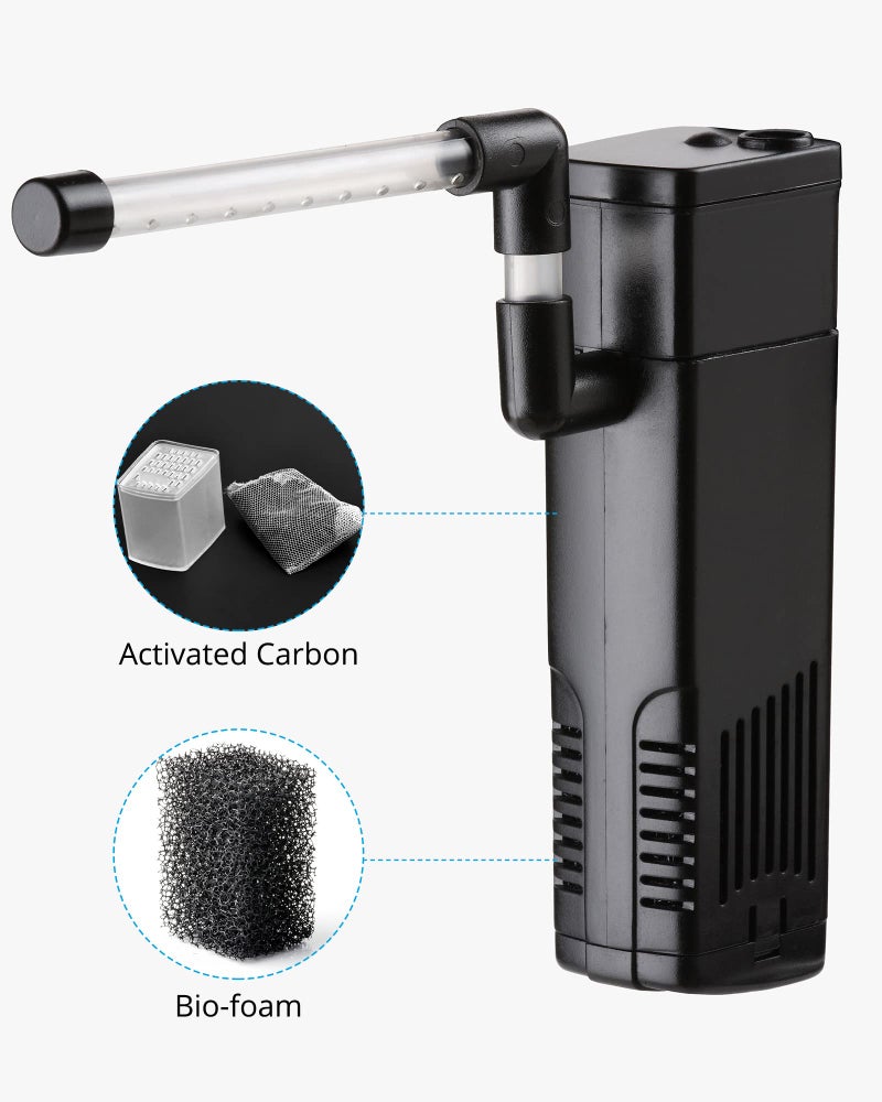 NICREW Aquarium Internal Filter, Submersible Power Filter with Multiple Function for Fish Tanks 2 to 5 Gallon, 40 GPH, 3.5W - Image 4