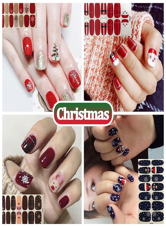 SILPECWEE 20 Sheets Nail Polish Strips Halloween Christmas Nail Wraps for Women Gel Nail Strips Self-Adhesive Nail Polish Stickers Decals for Nail Art Accessories with 1pc Nail File - Image 4