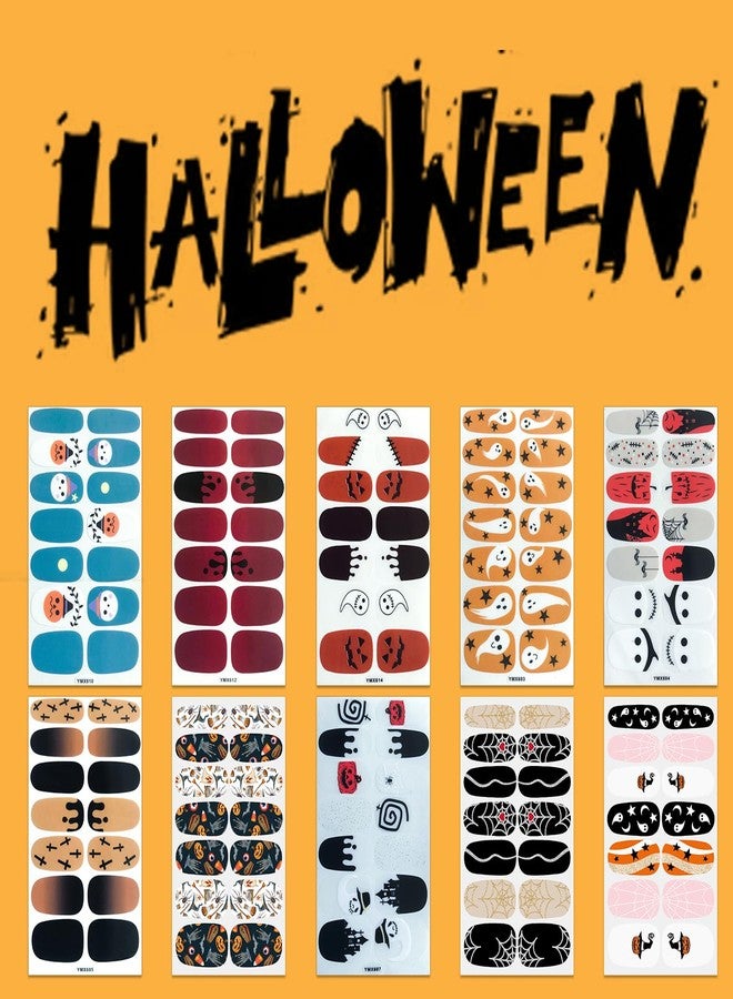 SILPECWEE 20 Sheets Nail Polish Strips Halloween Christmas Nail Wraps for Women Gel Nail Strips Self-Adhesive Nail Polish Stickers Decals for Nail Art Accessories with 1pc Nail File - Image 2