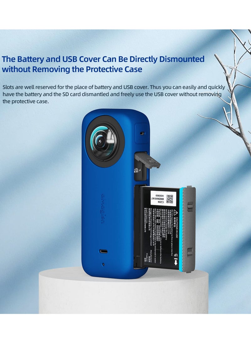 KASTWAVE - Silicone Protective Case and Lens Guards for Insta360 X3, Anti-Scratch Body Silicone Cover and Waterproof Lens Protector - Image 1