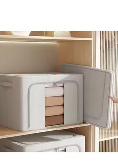 DUNISO 2 Pack Wardrobe Clothes Organizer，Foldable Clothing Storage Boxes，Stackable Drawer Organizers,with Metal Frames，Handles，Transparent Windows, and Double Zippers，for Clothes, Jeans, Pants, Sweaters, Dresses  - Image 2