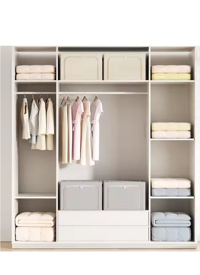 DUNISO 2 Pack Wardrobe Clothes Organizer，Foldable Clothing Storage Boxes，Stackable Drawer Organizers,with Metal Frames，Handles，Transparent Windows, and Double Zippers，for Clothes, Jeans, Pants, Sweaters, Dresses  - Image 4