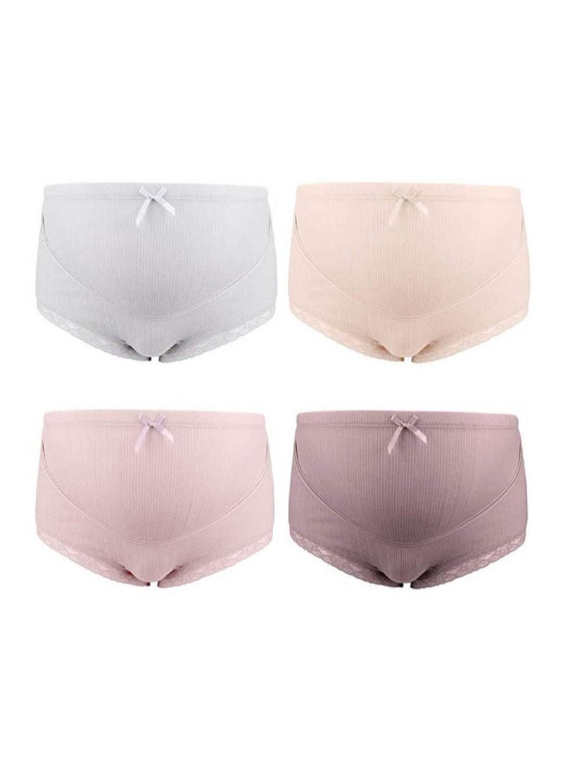 4pcs Maternity OverBump Underwear Cotton Plus Size Pregnancy High Waist Postpartum Support Panties.  - Image 1