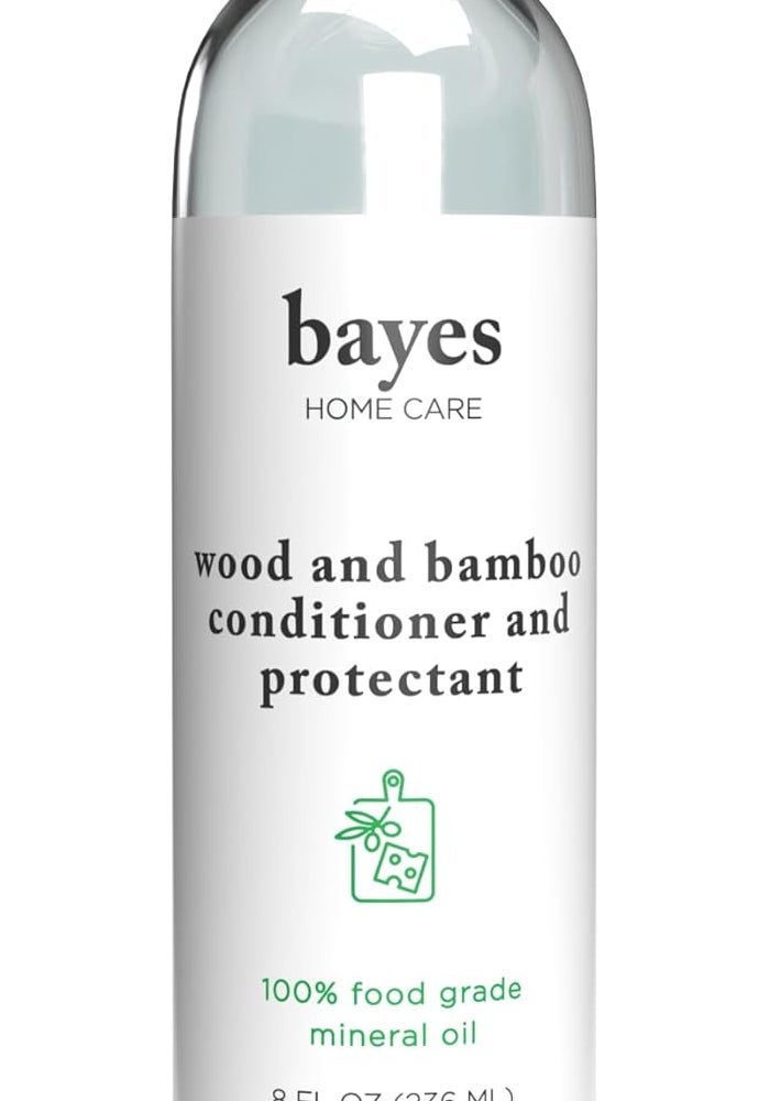 Bayes High-Performance Food Grade Mineral Oil Wood & Bamboo Conditioner and Protectant - 8 oz - Image 1