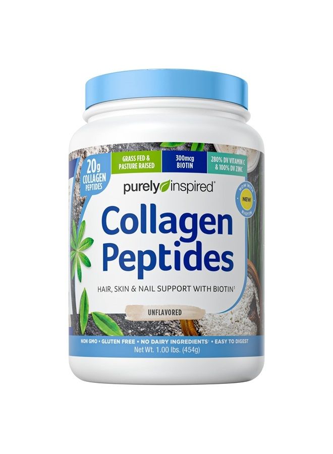 purely inspired Collagen Powder |Collagen Peptides Supplements for Women & Men | Collagen Protein Powder with Biotin | Paleo + Keto Certified | Unflavored, 1 lb (Packaging May Vary) - Image 1