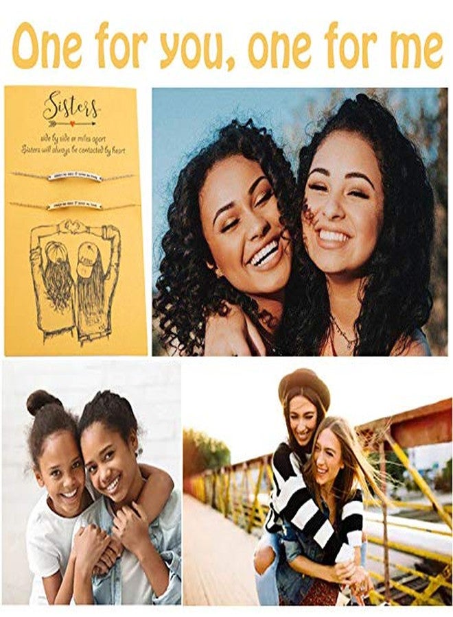 Zealmer Aways My Sister Forevery My Friend Inspirational Sisters Bracelets for 2, 16K Gold Plated - Image 3