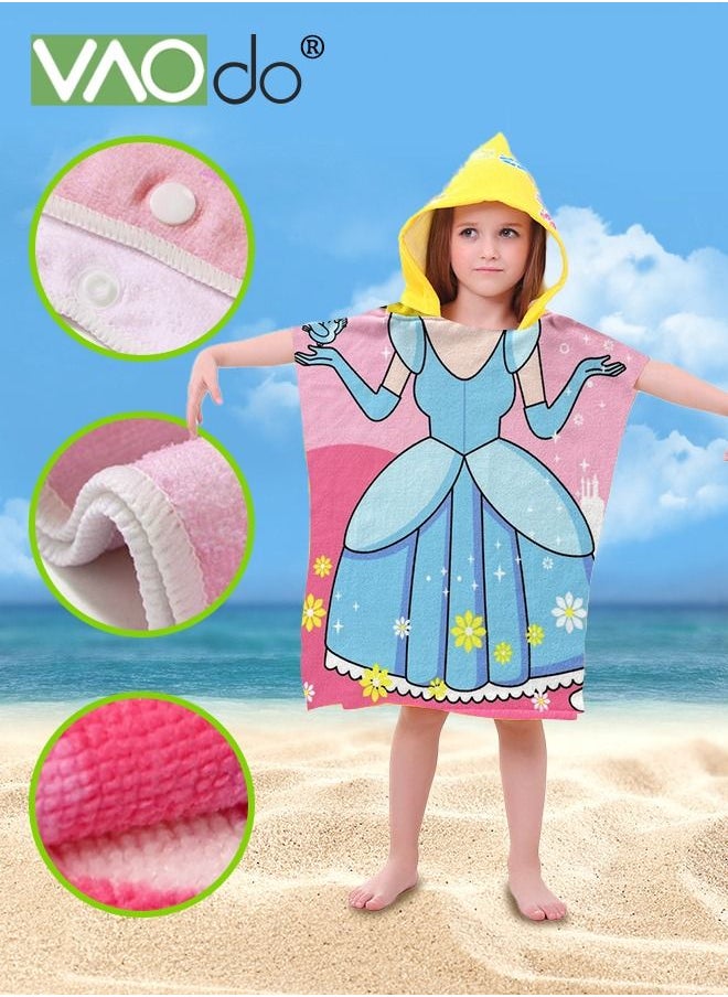 VAOdo Kids Bath Towel for 1-6 Years Toddler Kids Hooded Towel Microfiber Bath Towel Super Soft Robe Poncho Bathrobe Swimming Beach Holiday Water PlayingBeach Pool Bath Swim Coverups (1Pcs)  - Image 3