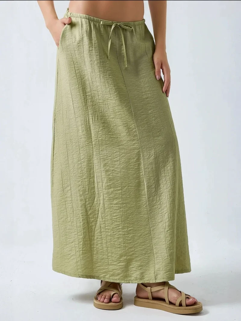HICCUP High Waist Patterned Maxi Skirt