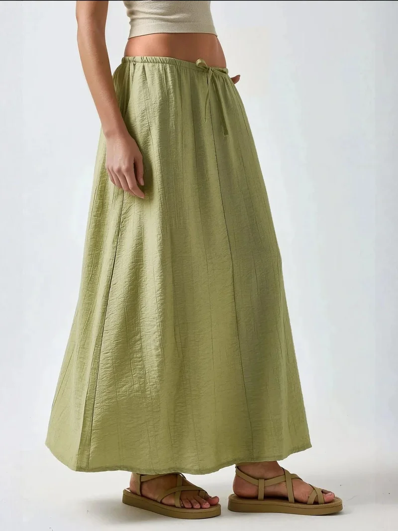 HICCUP High Waist Patterned Maxi Skirt
