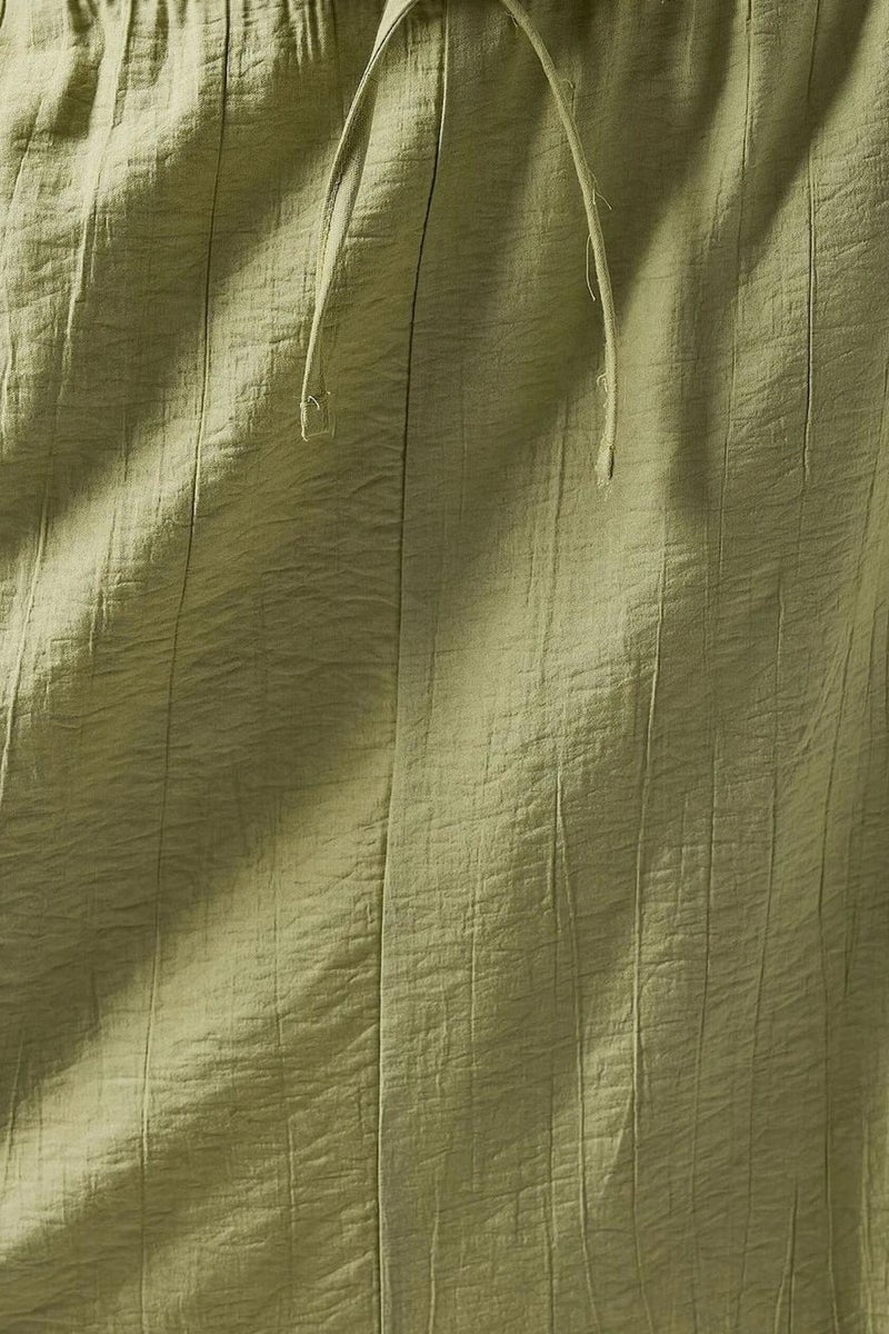 HICCUP Drawstring Waist A-Line Maxi Skirt - Image 5