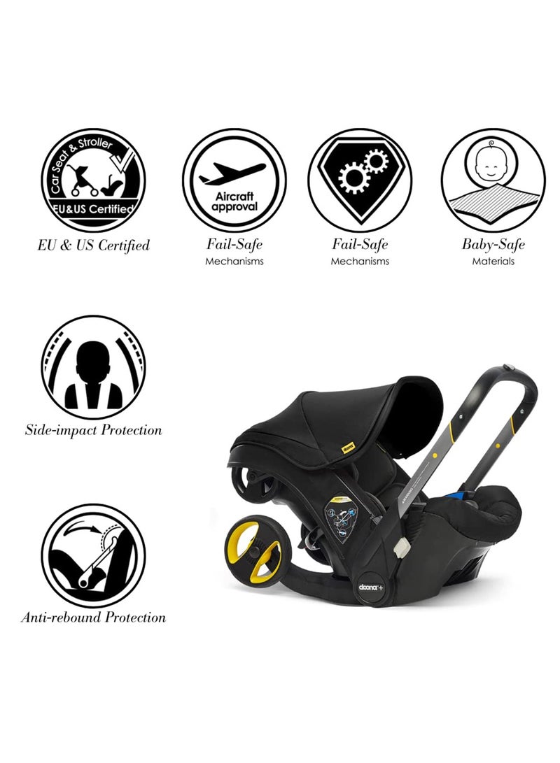 كيوت بيبي عربة أطفال ومقعد سيارة 4 في 1 - أسود - Image 2