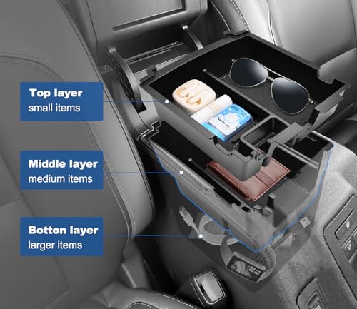 GZSH 2025 Upgrade DoubleLayer Center Console Organizer fit for 2025 2026 Ford Bronco 4 Door Full Size Not for Sport Model Not for 2 Door Not for manual transmission - Image 3