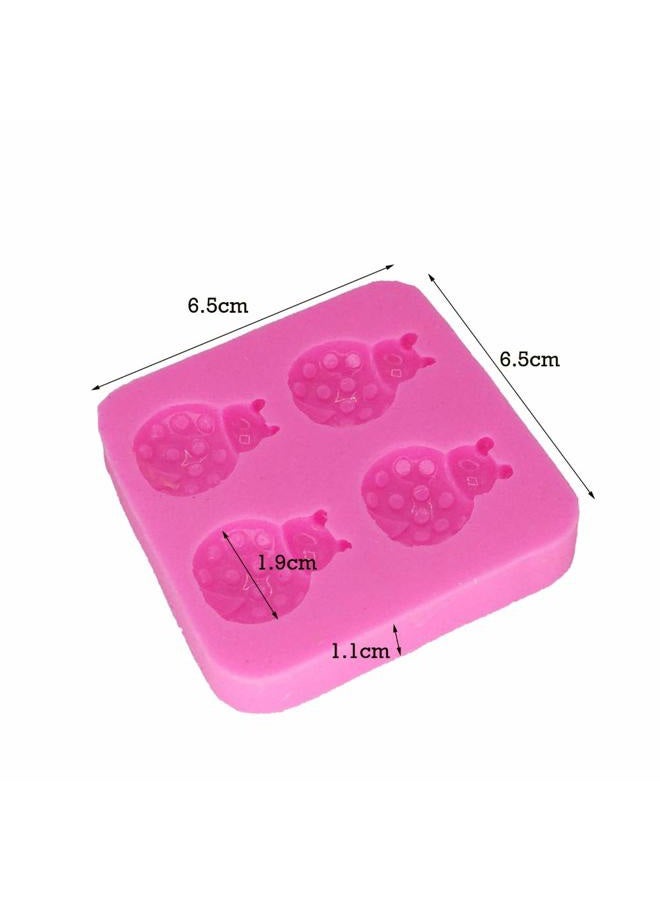 Seedomes 2 Pcs Lovely Insect Ladybug Ladybird Silicone Mold for DIY Fondant Desserts Pudding Jelly Shots Soap Mould Handmade Ice Cream Chocolate Cupcake Cake Topper Decoration Candy Ice Cube Gum Paste - Image 2