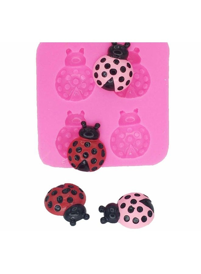 Seedomes 2 Pcs Lovely Insect Ladybug Ladybird Silicone Mold for DIY Fondant Desserts Pudding Jelly Shots Soap Mould Handmade Ice Cream Chocolate Cupcake Cake Topper Decoration Candy Ice Cube Gum Paste - Image 5