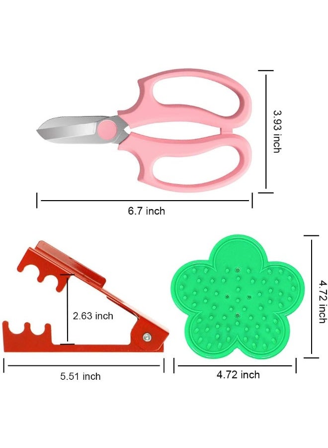 CODACE 4PCS Garden Pruning Shears Scissors Kit, Rose Thorn Remover, Tree Pruner Hand Tools, Cordless Trimmer & Floral Gloves for Gardening Flower Arrangement - Image 2
