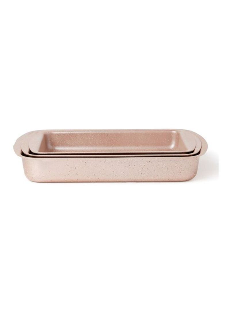 DubaiGallery 3-Pieces Granite Square Pan Set Beige Small Pan (32x22), Medium Pan (35x25), Large Pan (38x28)cm  - Image 4