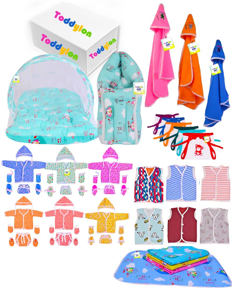 Toddylon Clothing Gift Set -53 Combo | Premium Infant Baby Product | Infants Baby Essentials | Perfect for Newborns | Ideal for 0–6 Months (Multicolor) - Image 1