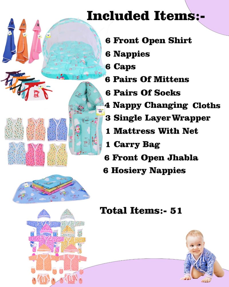 Toddylon Clothing Gift Set -53 Combo | Premium Infant Baby Product | Infants Baby Essentials | Perfect for Newborns | Ideal for 0–6 Months (Multicolor) - Image 3