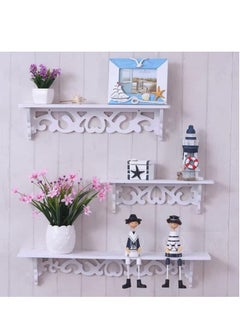 HOME TASTE TOMSUN Set of 3 Floating Shelves Wall Mounted Shelf For Bedroom, Living Room Wall Storage Organizer for Kitchen, Bathroom, Office  - Image 1