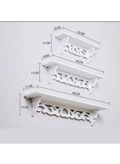 HOME TASTE TOMSUN Set of 3 Floating Shelves Wall Mounted Shelf For Bedroom, Living Room Wall Storage Organizer for Kitchen, Bathroom, Office  - Image 2