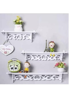HOME TASTE TOMSUN Set of 3 Floating Shelves Wall Mounted Shelf For Bedroom, Living Room Wall Storage Organizer for Kitchen, Bathroom, Office  - Image 3