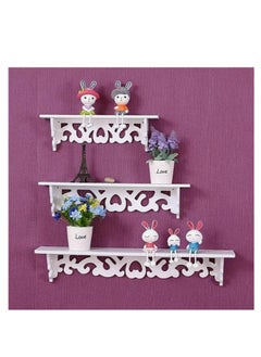 HOME TASTE TOMSUN Set of 3 Floating Shelves Wall Mounted Shelf For Bedroom, Living Room Wall Storage Organizer for Kitchen, Bathroom, Office  - Image 4