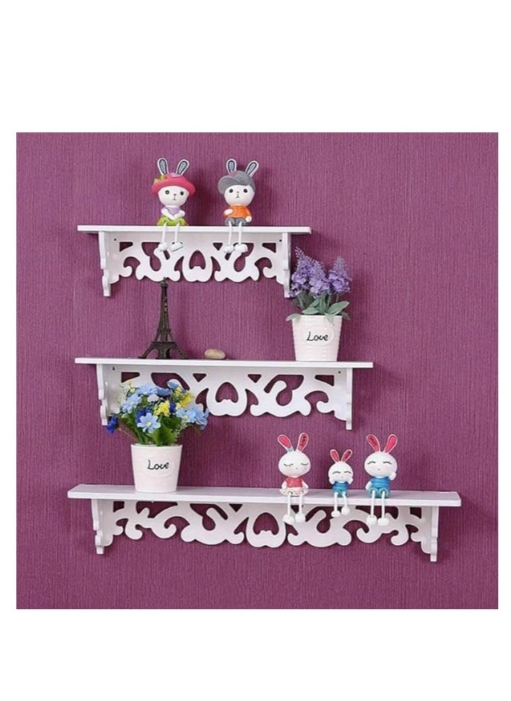 HOME TASTE TOMSUN Set of 3 Floating Shelves Wall Mounted Shelf For Bedroom, Living Room Wall Storage Organizer for Kitchen, Bathroom, Office  - Image 4
