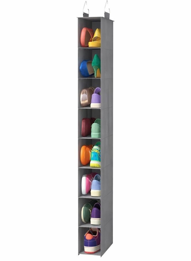 Lifewit Closet Shoe Organizer Hanging 8 Tier, Fabric Shoe Hanging Organizer for Closet, Collapsible Closet Organizers and Storage for Shelf, Wardrode, Dorm, 11.8" L X 5.9" W X 40.9" H, Gray - Image 1