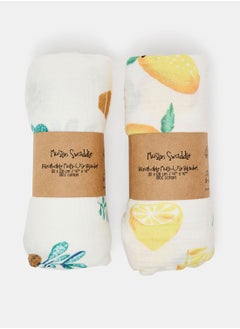 Pack Of 2pcs Muslin Baby Swaddle Blanket Lightweight And Breathable Comfortable And Cozy Care For Boys & Girls, 100% Bamboo Cotton