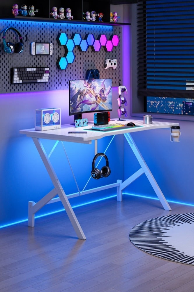 ADEBOLA Gaming Table with Cup Holder Study Table with Earphone Hook - Image 5