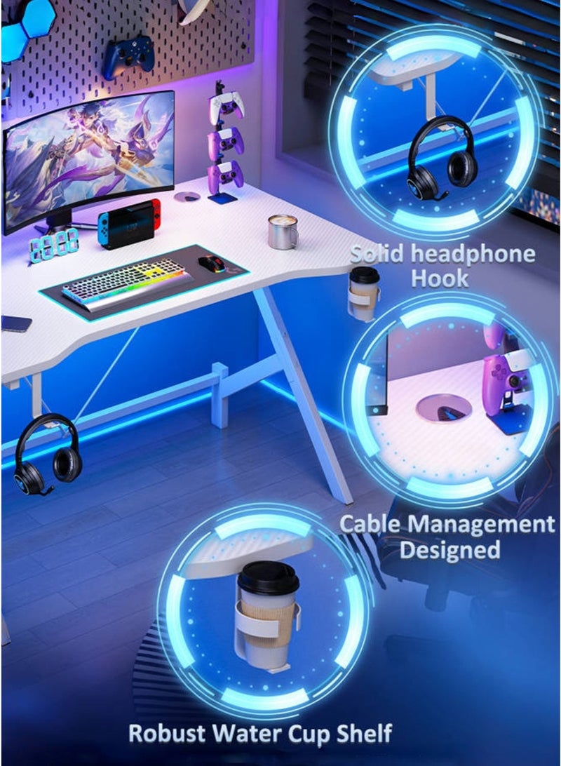 ADEBOLA Gaming Table with Cup Holder Study Table with Earphone Hook - Image 4