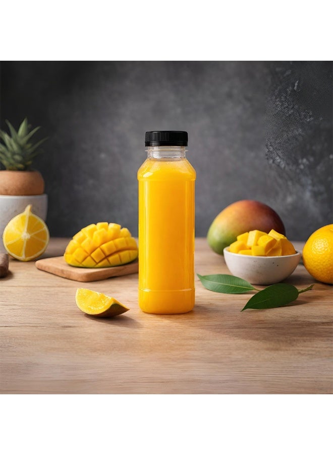 IDEAL PACK زجاجة بلاستيكية شفافة سعة 330 مل مع غطاء لولبي أسود 10 قطع - Image 4