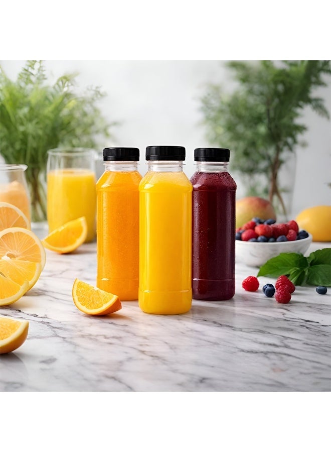 IDEAL PACK زجاجة بلاستيكية شفافة سعة 330 مل مع غطاء لولبي أسود 10 قطع - Image 3