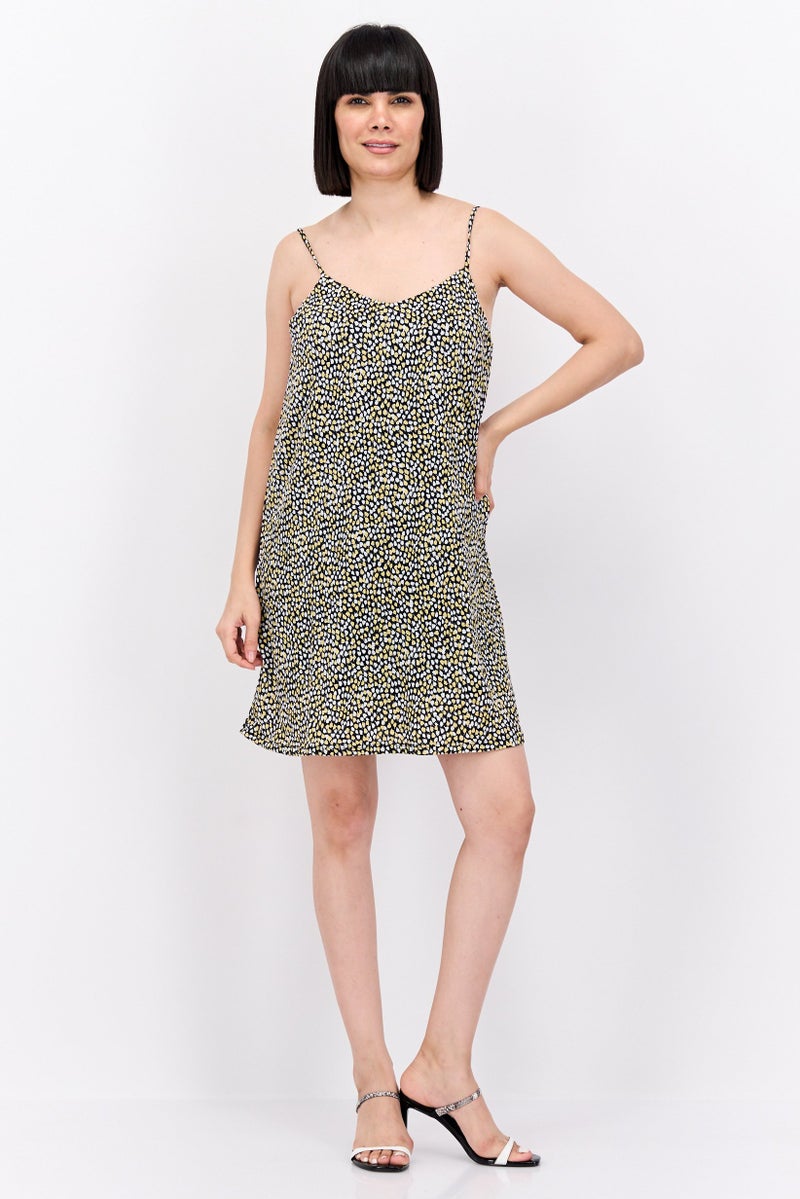 ONLY Women Allover Print Sleeveless Mini Dress, Black Combo - Image 3