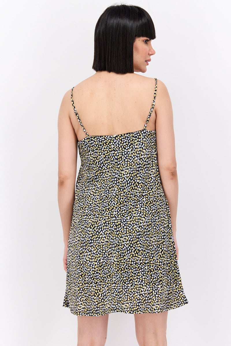 ONLY Women Allover Print Sleeveless Mini Dress, Black Combo - Image 4