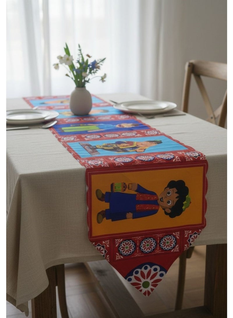 Ramadan Runner Tablecloth, Velvet Material, Unique Design, Size 240*35 cm - Image 3