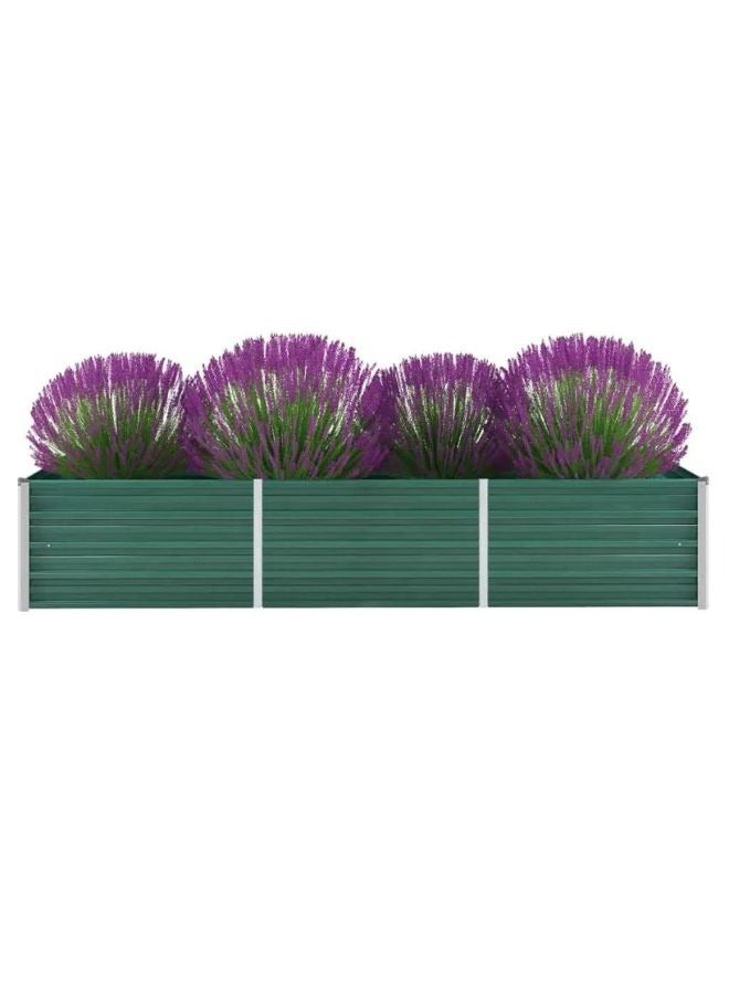 vidaxl vidaXL Garden Raised Bed Galvanised Steel 240x80x45 cm Green  - Image 1