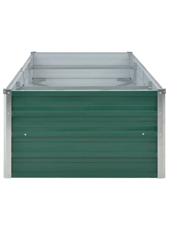 vidaxl vidaXL Garden Raised Bed Galvanised Steel 240x80x45 cm Green  - Image 2