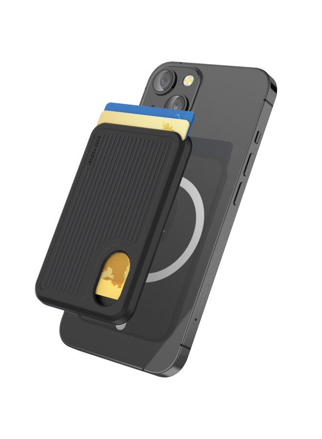 For Apple 12 Card Bag IPhone13 Full Size Magsafe Bracket Original Strong Magnetic Silicone Card Bag-Color:Black-Applicable Model:Apple Mobile Phone  - Image 1