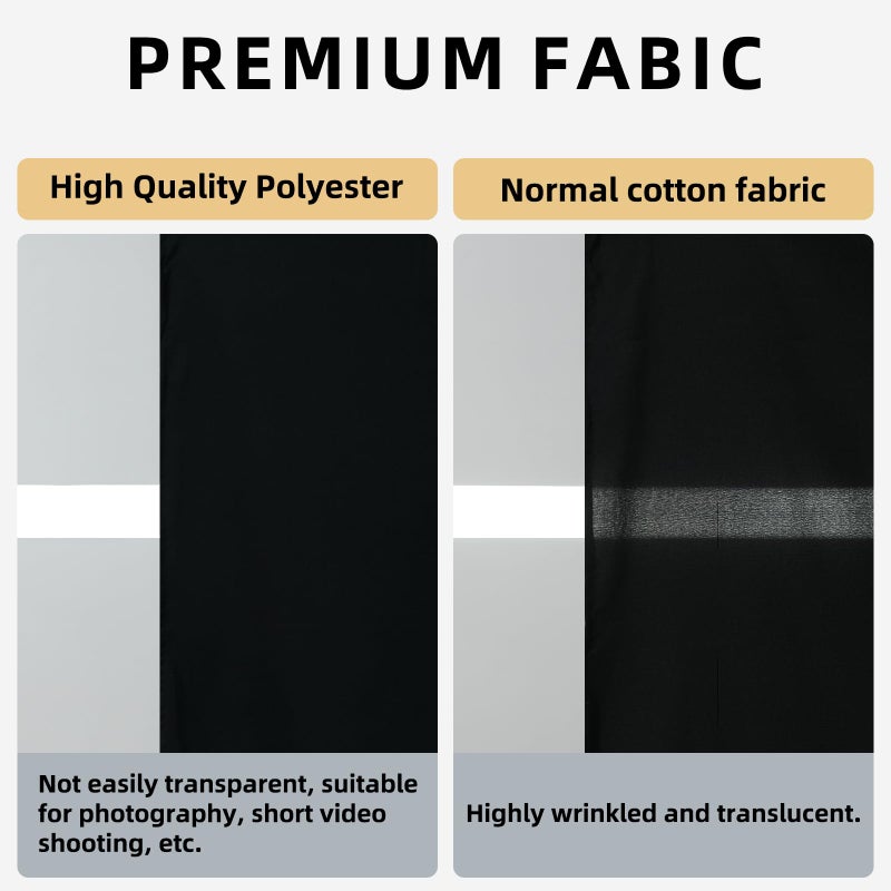CIPAZEE Black Backdrop,5x7FT Black Photo Backdrop for Photography Background Backdrops Curtain for Portraits Studio Photoshoot Halloween Party Screen Video Recording - Image 3