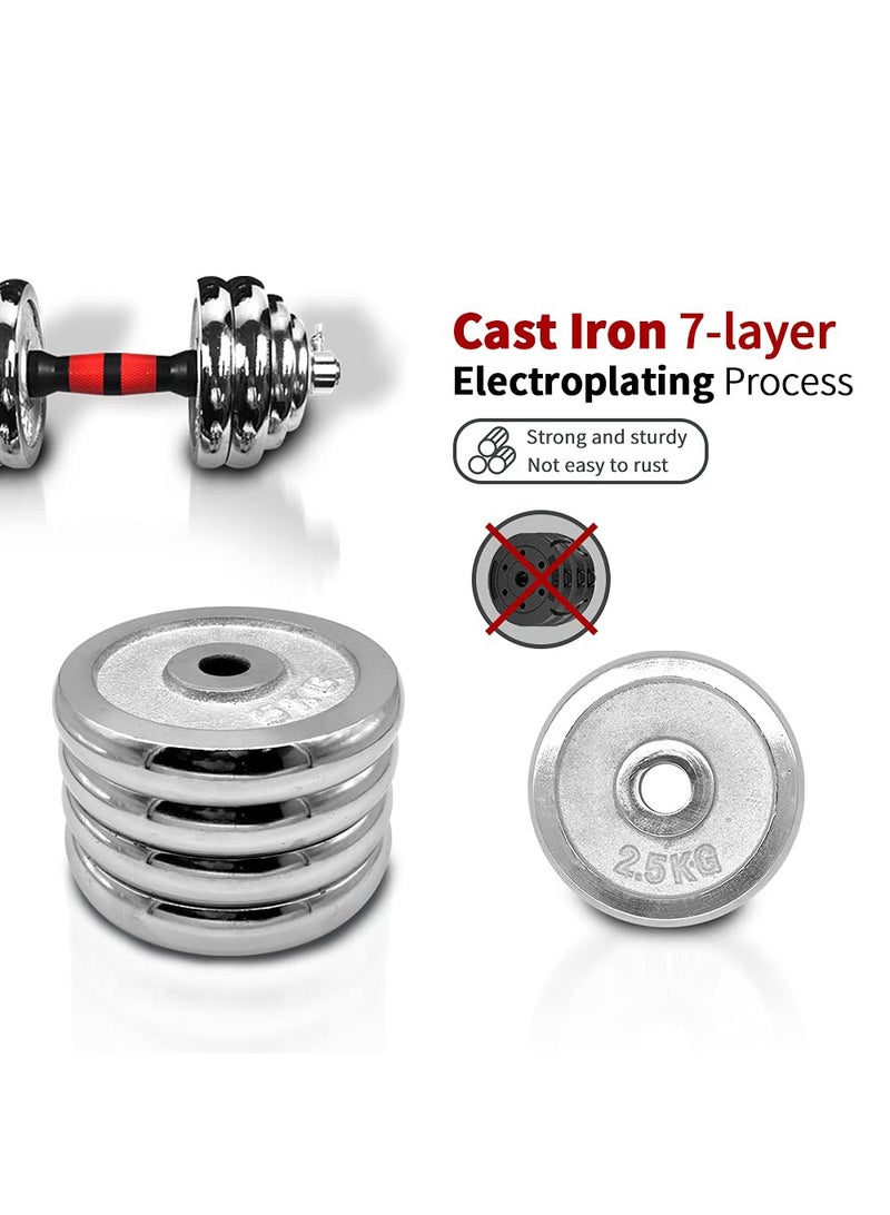 Arabest Adjustable Dumbbell Set, 3 in 1 Dumbbell Barbell Metal Link, Chrome Weights, Hardcover Gift Box, for Home Gym Workout Training Equipment (15kg) - Image 5