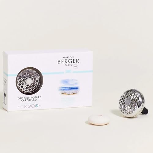 Maison Berger مايزون بيرجر - مجموعة موزع معطر هواء السيارة القابلة لإعادة التعبئة - 3.1 × 2 × 0.8 بوصة - صنع في فرنسا (نسيم المحيط) - Image 3