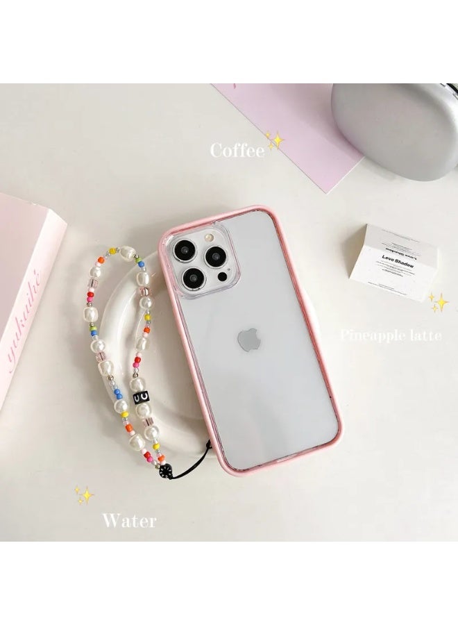 Casetify Colorful Mini Bead Baroque Pearl Phone Charm, Irregular White Pearl Wrist Strap with Rainbow Tiny Beads, Sweet Trendy Girly Phone Lanyard - Image 5